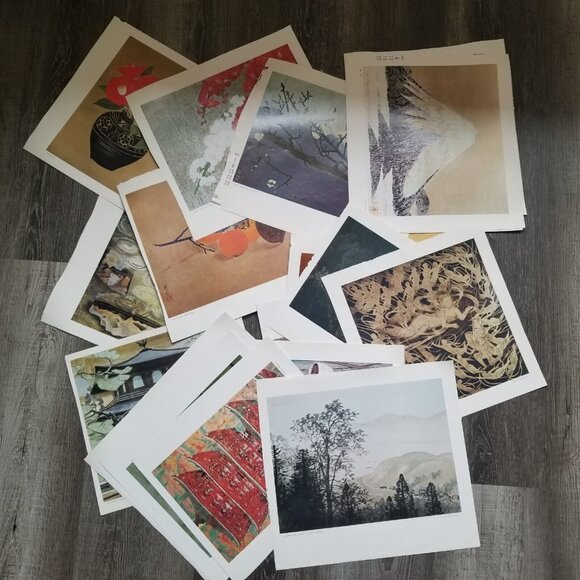 Other - Asian Prints Full Color Art Pictures Frameable Vintage Calendar Book Pages VTG